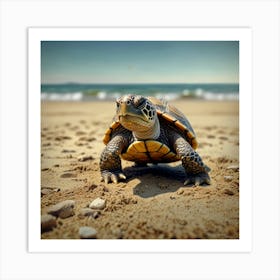 Turtle On The Beach 5 Art Print