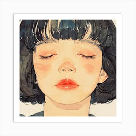 Watercolor Of A Girl 1 Art Print