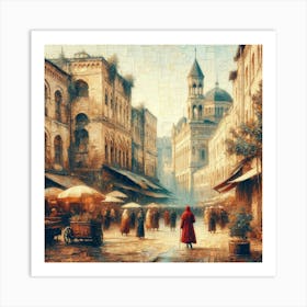 Street Scene In Jerusalem Art Print