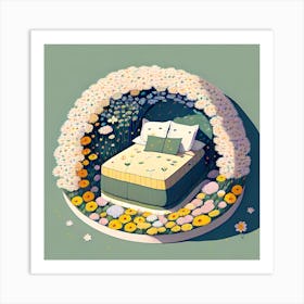 Bed In The Garden Art Print
