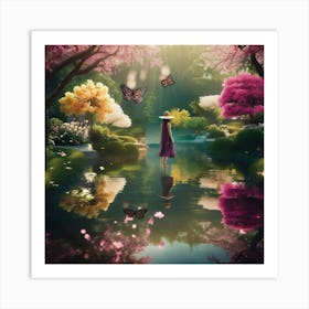 Girl In A Garden 3 Art Print