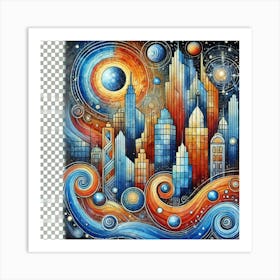 Cityscape Png, Clipart Art Print