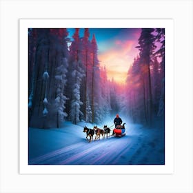 Sled Dogs In The Snow Art Print