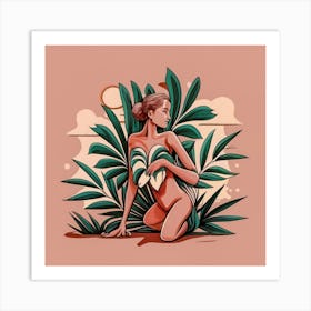 Bold Girl In The Jungle Art Print