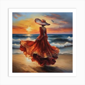 Sunset On The Beach Art Print