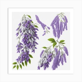 Wisteria Flowers myluckycharm Art Print