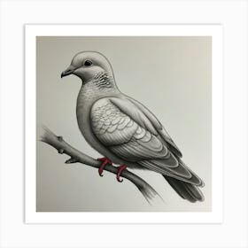 Dove On A Branch Art Print