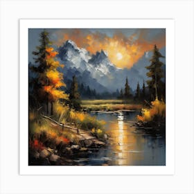 Sunset By The River 6 Art Print