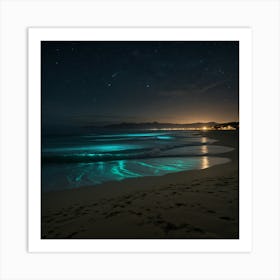 Blue Lagoon At Night Art Print