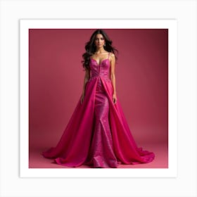 Pink Evening Gown Art Print