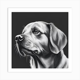 Portrait Of A Golden Retriever Art Print