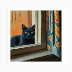 Cat In The Window 1 Art Print