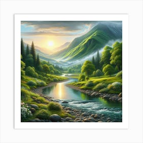 River In The Mountains 8 Art Print