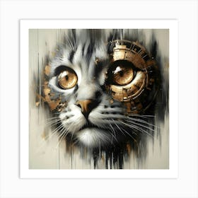 Steampunk Cat Art Print