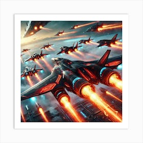 A Futuristic Sci Fi Scene Showcasing Phoenix Squad Art Print