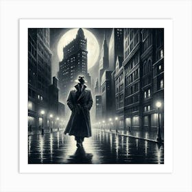 Man In A Trenchcoat Art Print