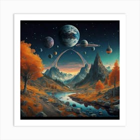 Planets In The Sky Art Print