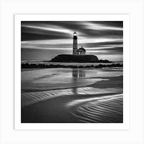 Lighthouse At Dusk 2 Art Print