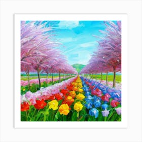 a flower garden in spring 12 Art Print