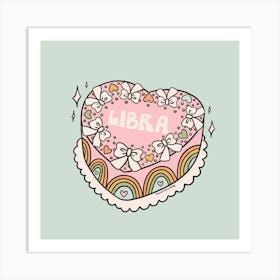 Libra Heart Cake Art Print