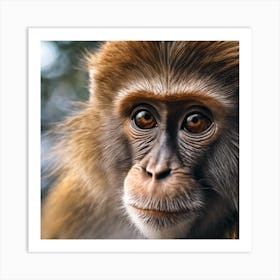 Close Up Of A Monkey Art Print