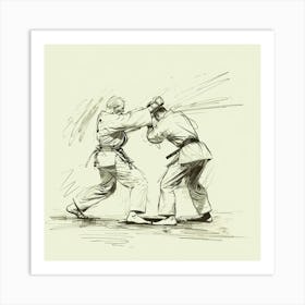 A Karate Sparring Hand Drawn Sketch Illustration 1718704193 2 Art Print