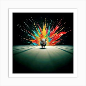 Rat In A Colorful Splash Poster