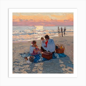 Picnic On The Beach 2 Art Print