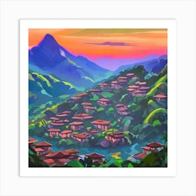 Village In The Mountains 1 Art Print