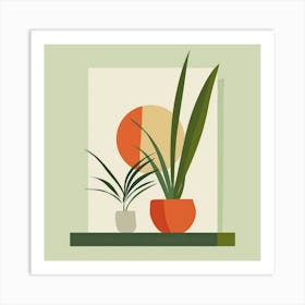 Two Plants On A Shelf Art Print