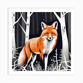 Fox In The Woods 7 Art Print