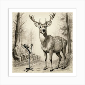 Deer In The Woods 135 Art Print