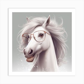 Eyeglassed Horse Art Print