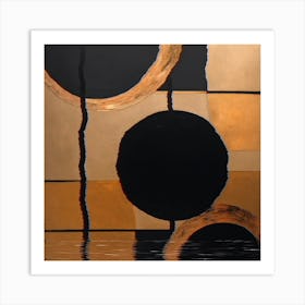 Abstract Black And Gold Painting Black And Gold Wall Art Art Print