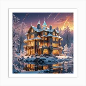 House In The Snow Art Print