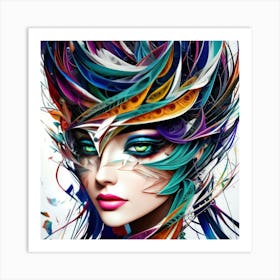 Aquarela Oil Paint Girl (116) Art Print