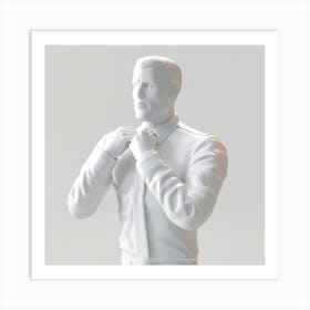 Man Adjusting His Tie Art Print