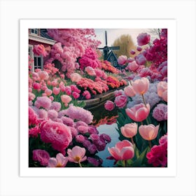 Flower Garden Amsterdam Pink (2) Art Print