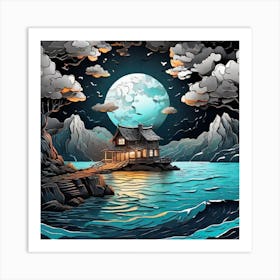 House On The Water Art Print