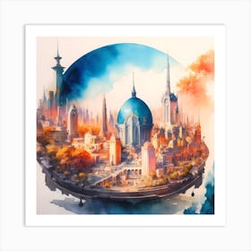 Retro Cityscape Art Print