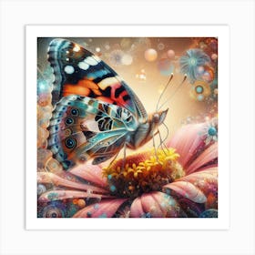 Butterfly On A Flower Art Print