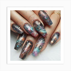 Galaxy Nails Art Print