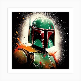 Boba Fett Paint Splatter Art Print Art Print