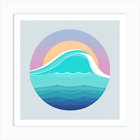 Tsunami Tidal Wave Wave Minimalist Ocean Sea Art Print