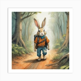 Rabbit In The Woods 4 Art Print