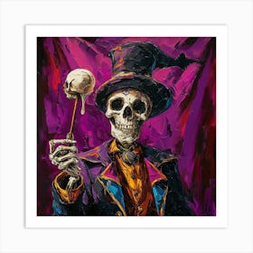Skeleton Magician Art Print