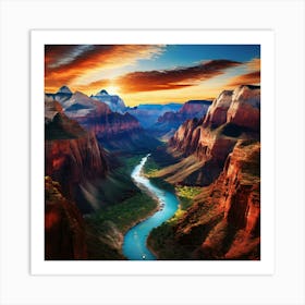 Zion National Park Aerial View Art Print