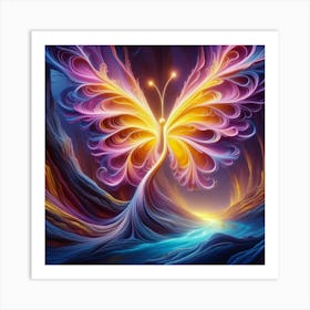 Butterfly In The Forest Art Print