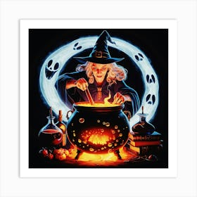 Happy halloween Illustration Spooky Horror devi background2 (11) Art Print