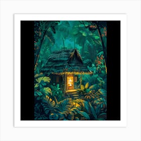 Hut In The Jungle Art Print